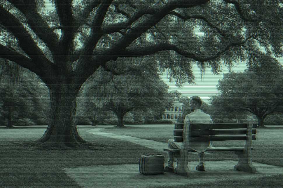 Depiction of the movie, 'Forrest Gump'