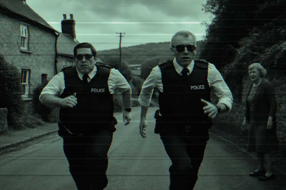 Depiction of the movie, 'Hot Fuzz'