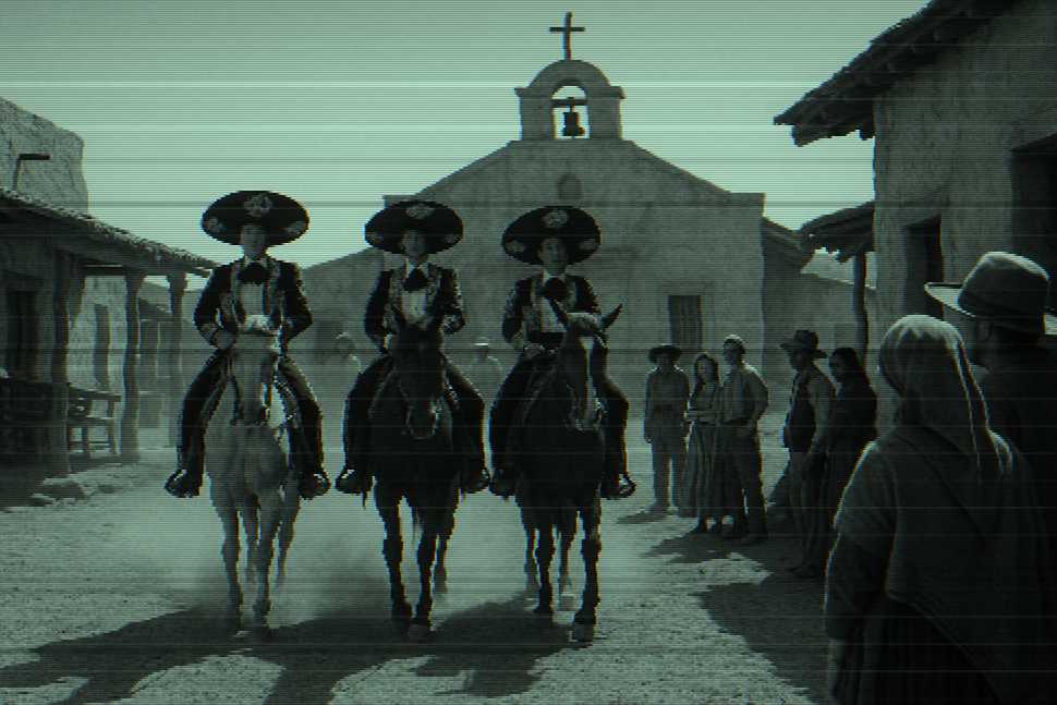 Depiction of the movie, 'Three Amigos!'