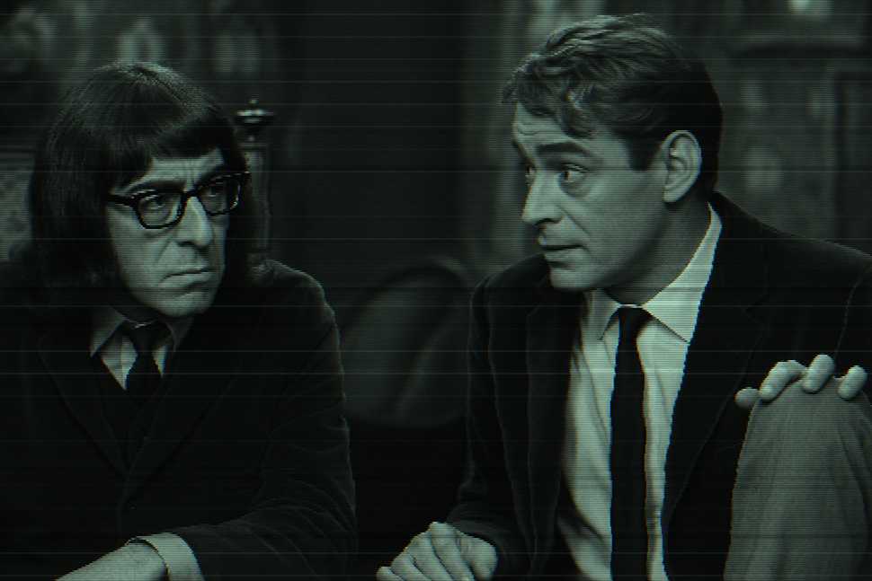 Depiction of the movie, 'What's New Pussycat'